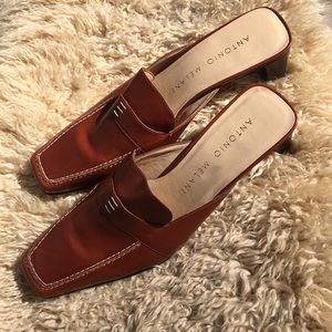 Antonio Melani leather mules size 7